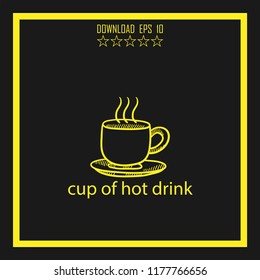 cup of hot drink sketch vector icon