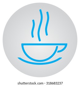 A cup with a hot drink. Steam over a cup. Vector Image. Element for a logo, emblem, symbol.