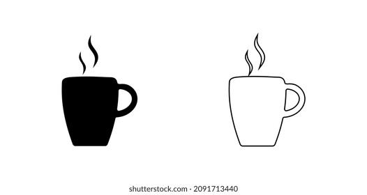 Una taza de bebida caliente. Icono del vector.