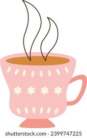 Cup With Hot Drink Vector Illustration