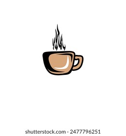 a cup of hot drink vector illustration