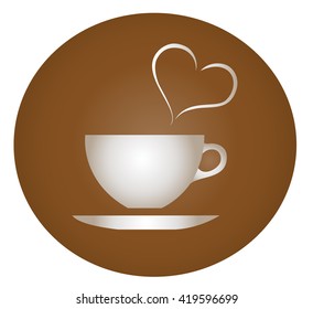 a cup of hot drinks with brown background vector