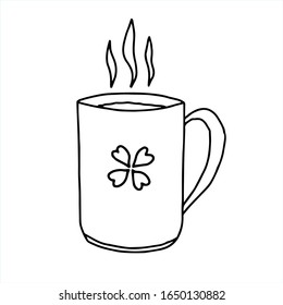 cup of hot drink.vector illustration.coloring.latte.