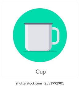 Taza y concepto de icono caliente