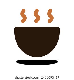 a cup of hot latte coffee logo icon