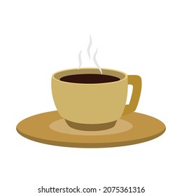 cup of hot light brown coffee with a vector illustration