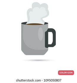 Cup with hot liquid color flat icon