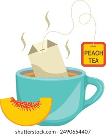 Cup of hot peach tea
