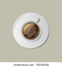 a cup of hot strong coffee