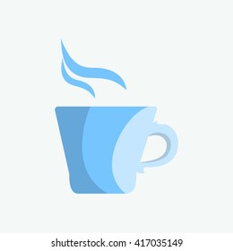 A cup of hot tea for breakfast. Vector illustration made in a flat style