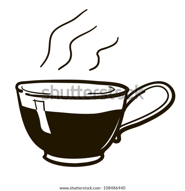 Cup Hot Tea Childrens Sketch Stock Vector (Royalty Free) 108486440