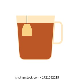 Cup of hot tea, coffe. Simple food icon in trendy style isolated on white background for web apps and mobile concept. Vector Illustration. EPS10