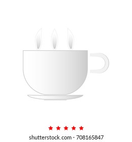 Cup with hot tea or coffee  icon .