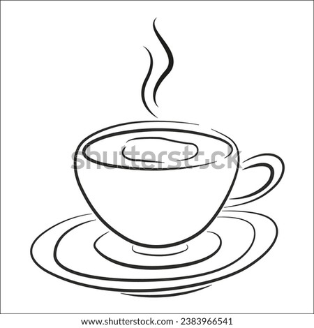 Cup of hot tea or coffee with steam isolated design element vector image

