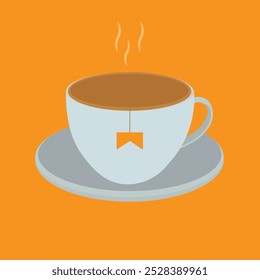 Cup of Hot tea . Hot tea drink cup Vector illustration