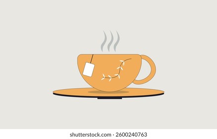 Cup of Hot tea Hot tea drink cup Vector illustration for use.