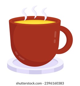 A cup of hot tea in flat design


