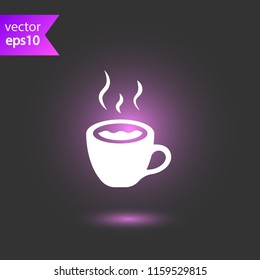 Cup of hot tea icon. Cup of hot coffee. 
 EPS 10 flat symbol