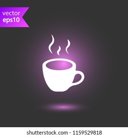 Cup of hot tea icon. Cup of hot coffee. 
 EPS 10 flat symbol