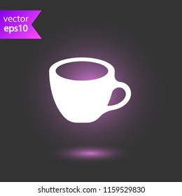 Cup of hot tea icon. Cup of hot coffee. 
 EPS 10 flat symbol