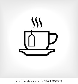 Una Copa de Icono de té caliente. Elemento de interfaz universal, signo y símbolo - Vector.