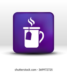 A cup of hot tea icon vector logo.