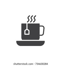 Cup of hot Tea icon vector, filled flat sign, solid pictogram isolated on white. Symbol, logo illustration.