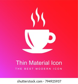 Cup with hot tea red and pink gradient material white icon minimal design