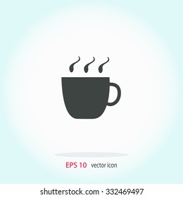 Cup of hot tea vector icon.