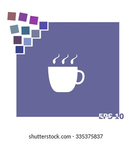 Cup of hot tea vector icon.