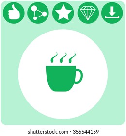 Cup of hot tea vector icon.