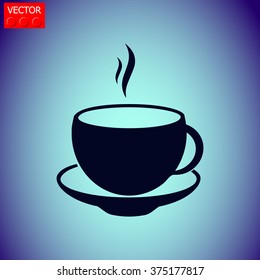 Cup of hot tea vector icon.