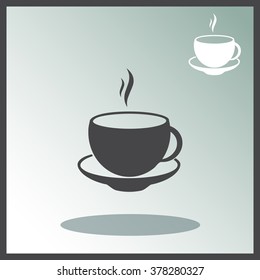 Cup of hot tea vector icon.