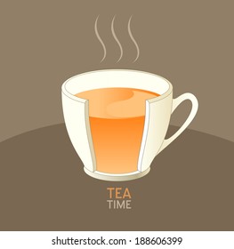 A cup of hot tea - vector illustration