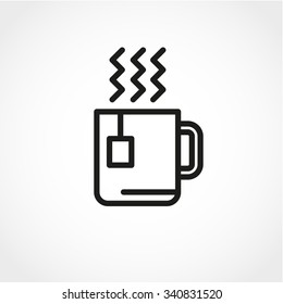 cup of hot tea web icon. vector design Isolated on White Background