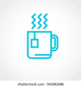 cup of hot tea web icon. vector design Isolated on White Background