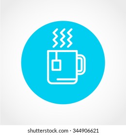 cup of hot tea web icon. vector design Isolated on White Background