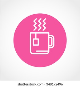 cup of hot tea web icon. vector design Isolated on White Background