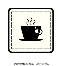 cup with the hot tea.Vector icon