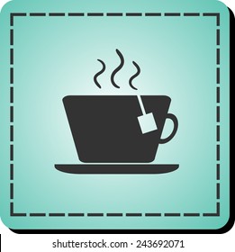 cup with the hot tea.Vector icon