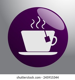 cup with the hot tea.Vector icon