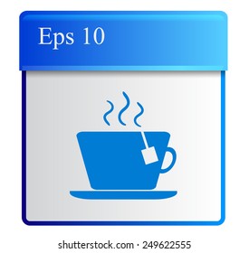 cup with the hot tea.Vector icon