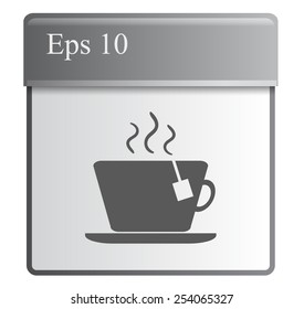 cup with the hot tea.Vector icon