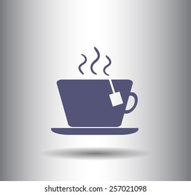 cup with the hot tea.Vector icon