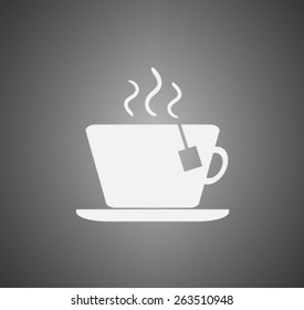 cup with the hot tea.Vector icon