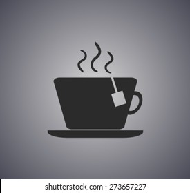 cup with the hot tea.Vector icon