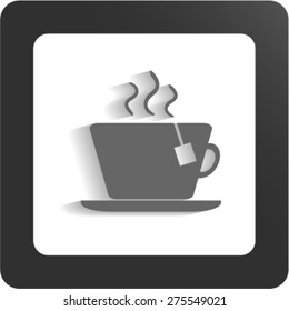 cup with the hot tea.Vector icon