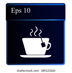 cup with the hot tea.Vector icon