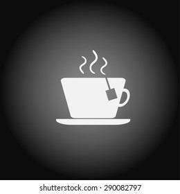 cup with the hot tea.Vector icon