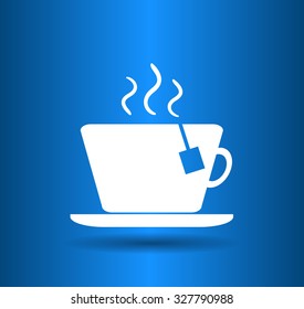 cup with the hot tea.Vector icon